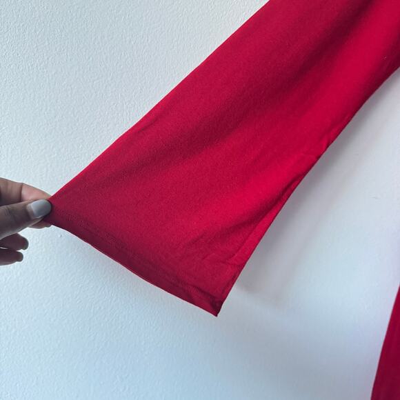 Eileen Fisher Dress Womens Medium Red Long Sleeve Shift Holiday Office Party - Picture 6 of 7